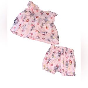 Disney Baby Floral Minnie Mouse pink 2 pc shorts set